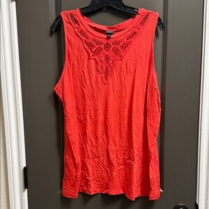 Torrid Coral Lace Detail Tank Top